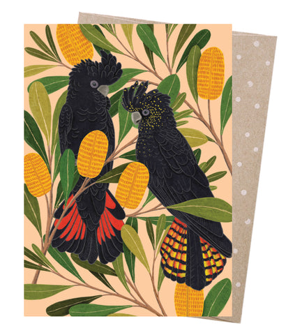 Greeting Card - Cockatoos & Banksia