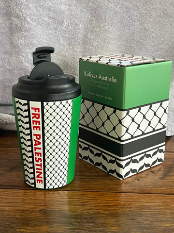 Kufiya Free Palestine Reusable Travel Cup